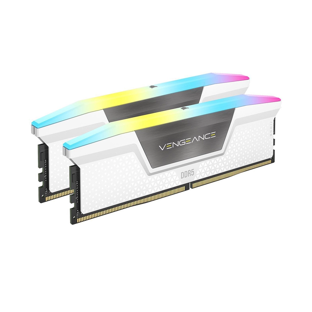 Ram PC Corsair Vengeance RGB 32GB 6000MHz DDR5 (2x16GB) - White