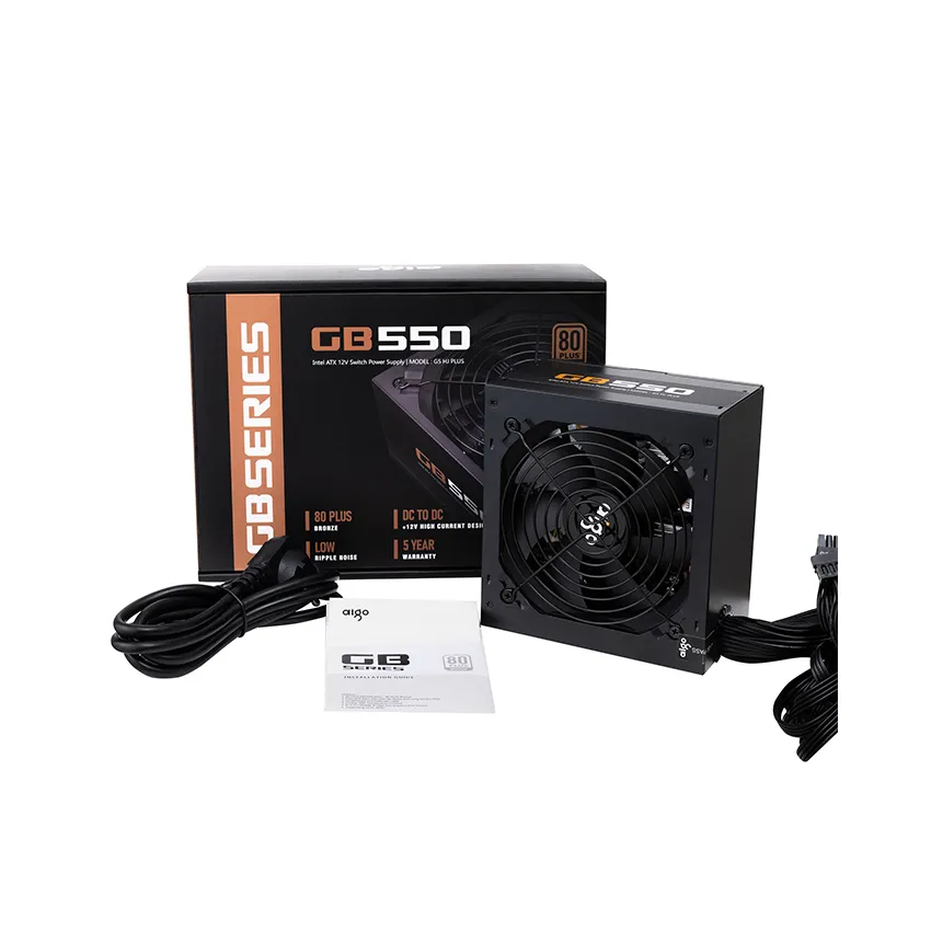 Nguồn máy tính AIGO GB550 - 550W (80 Plus Bronze/Màu Đen)