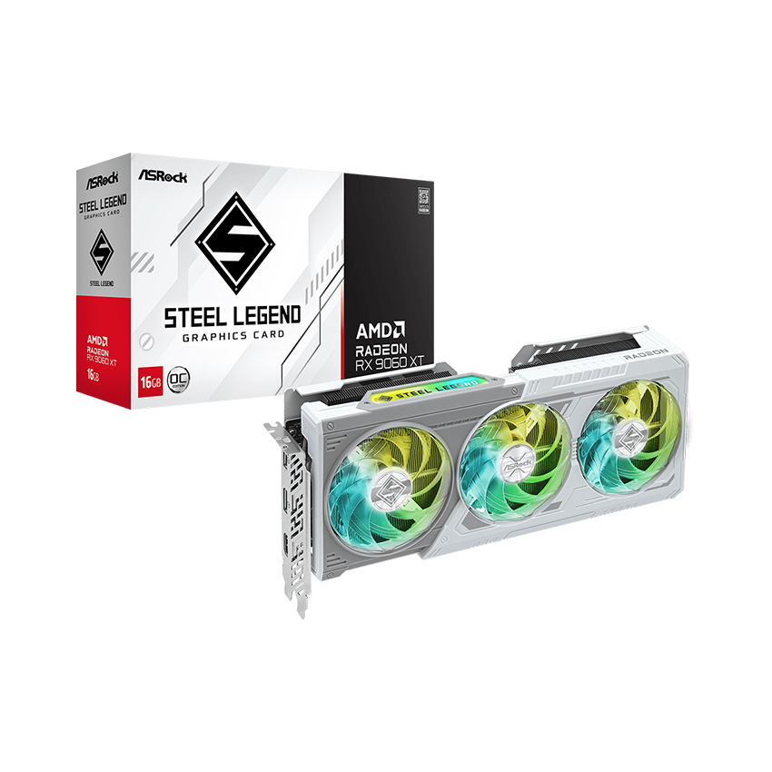 Card Màn hình ASRock AMD Radeon RX 9060 XT Steel Legend 16GB OC (RX9060XT SLD 16G)