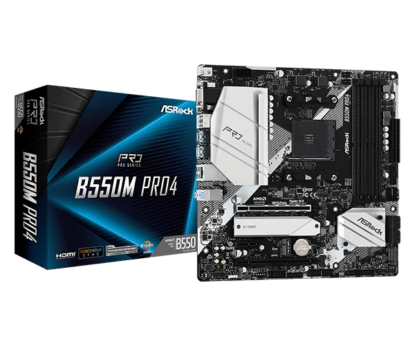 Mainboard ASROCK B550M PRO4 (AMD B550, Socket AM4, m-ATX, 4 khe RAM DDR4)