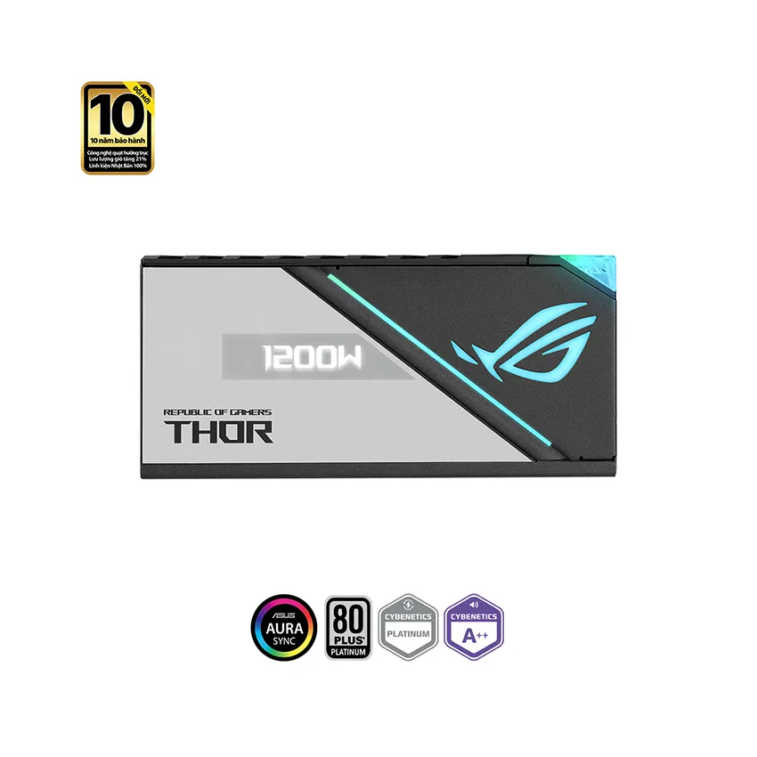 Nguồn Asus ROG THOR 1200P2 Gaming ( 80 Plus Platinum/Màu Đen Bạc/Full Modular)