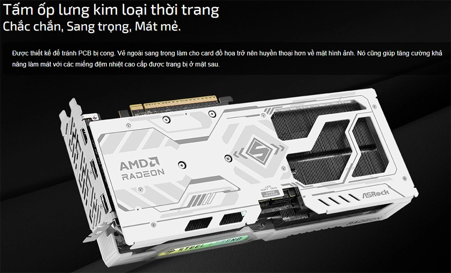 Card màn hình ASRock AMD Radeon RX 9060 XT Steel Legend 16GB OC (RX9060XT SLD 16G)